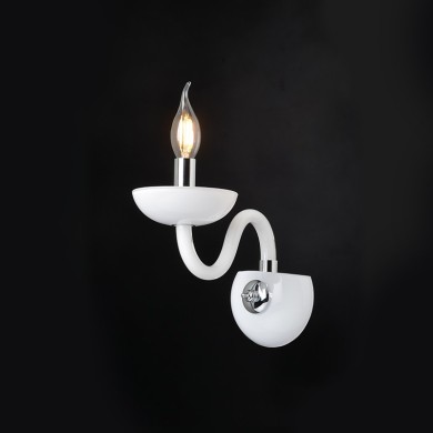 NETTO WALL MOUNTED LUMINAIR 1XE14 WHITE CRYSTAL + CHROME METAL 22X30CM LUNARIA