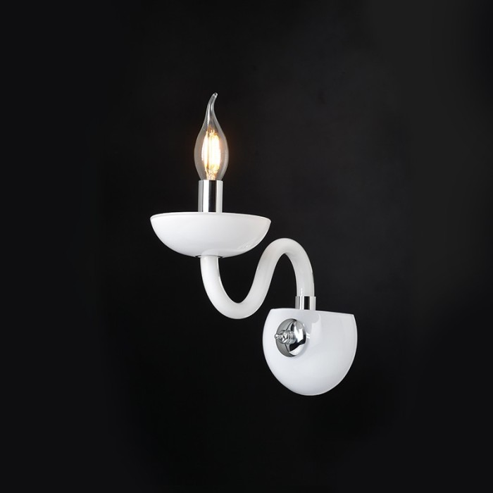 NETTO WALL MOUNTED LUMINAIR 1XE14 WHITE CRYSTAL + CHROME METAL 22X30CM LUNARIA