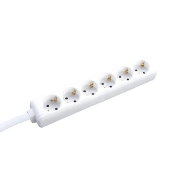MULTISTRIP 6 SOCKETS WITH CHILD PROTECTION NO SWITCH 16A IP20 WITH CABLE H05VV-F 3x1.5mm2/ 1.5m