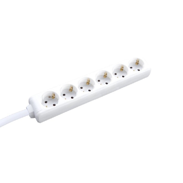 MULTISTRIP 6 SOCKETS WITH CHILD PROTECTION NO SWITCH 16A IP20 WITH CABLE H05VV-F 3x1.5mm2/3m