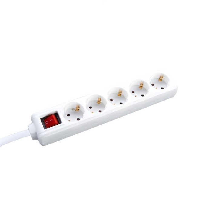 MULTISTRIP 5 SOCKETS WITH CHILD PROTECTION & SWITCH 16A IP20 WITH CABLE H05VV-F 3x1.5mm2/ 1.5m