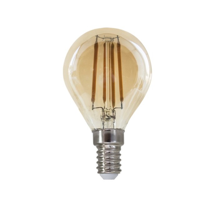 LED FILAMENT E14 STEP-DIM G45 4W AMBER 2700K 230V AC 500LM RA80 30000H 360°
