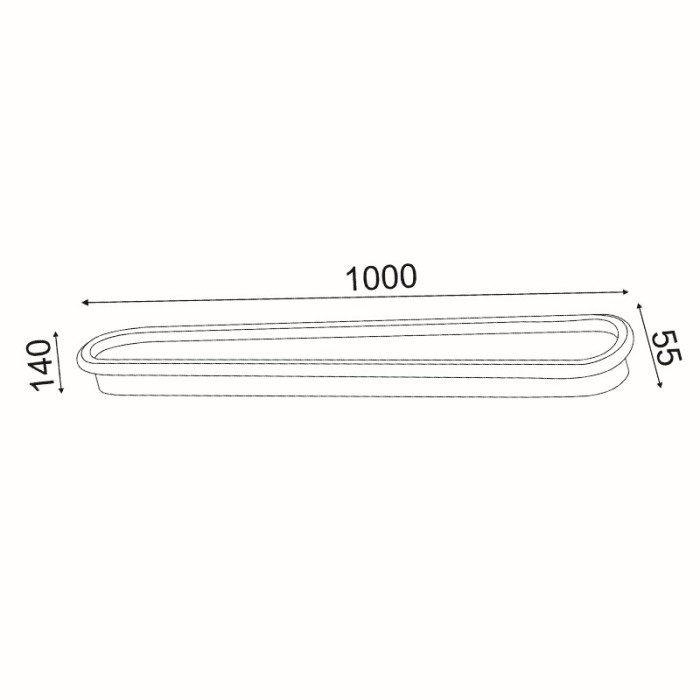 NETTO ΦΩΤΙΣΤΙΚΟ ΕΠΙΤΟΙΧΟ ΛΕΥΚΟ ΑΛΟΥΜΙΝΙΟ LED 52W 3000K 3600Lm IP20 1000Χ55mm
