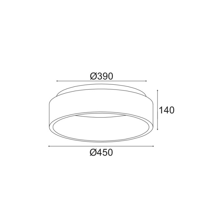 Υ/Κ ΟΡΟΦΗΣ Φ/Σ LED 34W 3000K 1700LM ΛΕΥΚΟ ΜΕΤΑΛΛΙΚΟ D45XH14CM APOLLO