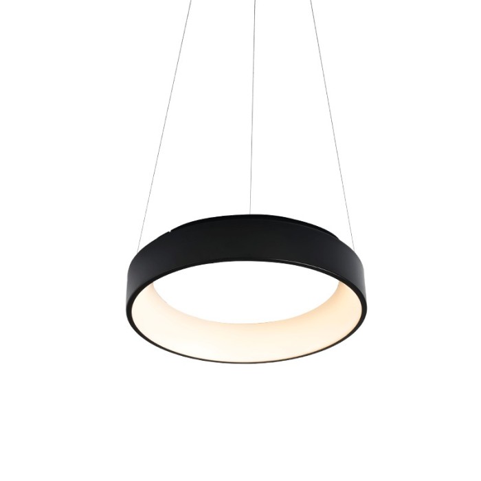 PENDANT LIGHTING LED 36W CCT 3670LM BLACK METALLIC D45XH120CM APOLLO