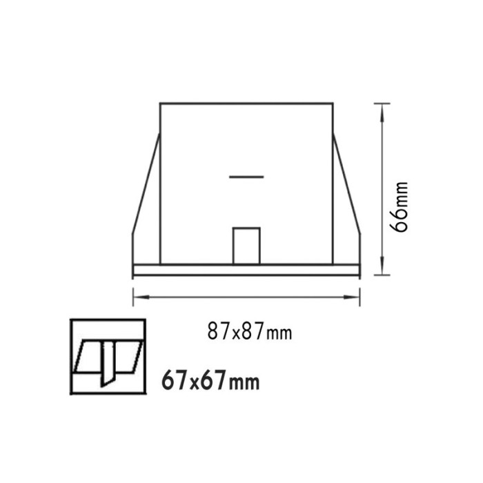 Square down light with glass BS3122 NM
