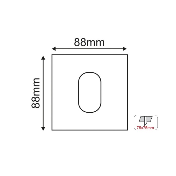   SPOT Νο617 SQUARE OVAL WHITE ALUMINUM 88x88