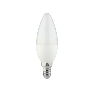 LED SMD C35 4,9W 4000K 240° 198-250V AC 470LM RA80 1xE14 2 YEARS OPAL 35x102mm
