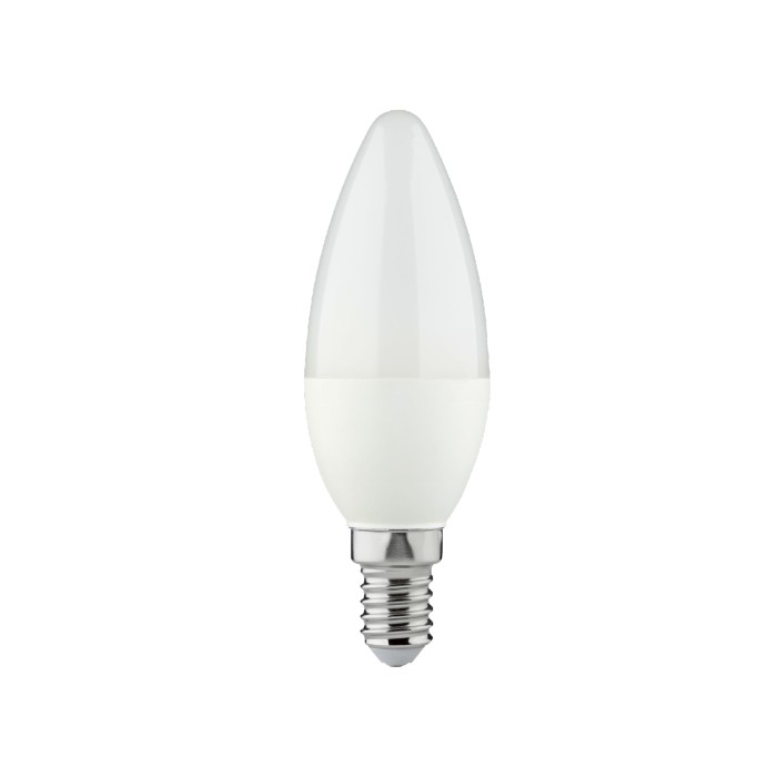 LED SMD C35 4,9W 4000K 240° 198-250V AC 470LM RA80 1xE14 2 YEARS OPAL 35x102mm
