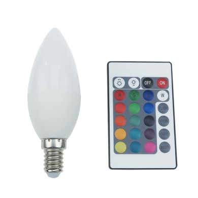 LED SMD C37 4W IR RGB 3000K 230V AC 300LM RA80 30000HRS 270° 1xE14