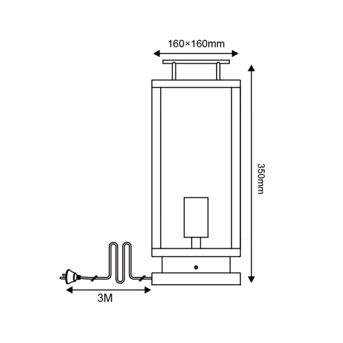SAND BLACK TABLE/FLOOR LUMINAIRE CELIA 1XE27 IP44 WITH CABLE, PLUG & CLEAR GLASS