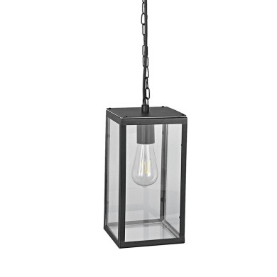 SAND BLACK PENDANT LUMINAIRE CELIA 1XE27 IP44 WITH CLEAR GLASS
