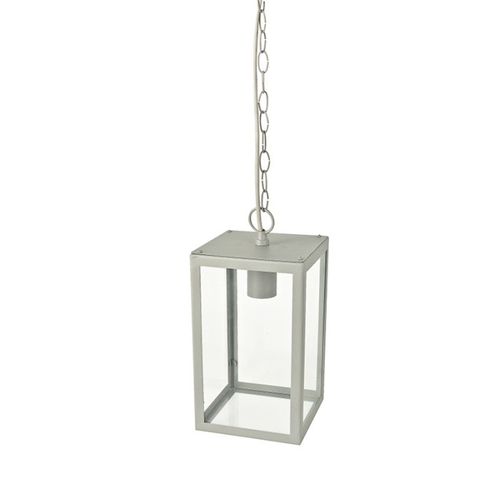 SAND GREY PENDANT LUMINAIRE CELIA 1XE27 IP44 WITH CLEAR GLASS