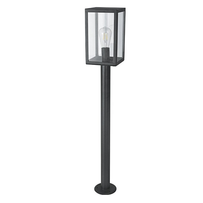 SAND BLACK LUMINAIRE CELIA 1XE27 IP44 WITH POLE & CLEAR GLASS
