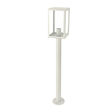 SAND WHITE LUMINAIRE CELIA 1XE27 IP44 WITH POLE & CLEAR GLASS