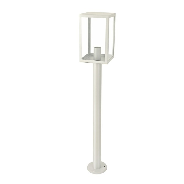 SAND WHITE LUMINAIRE CELIA 1XE27 IP44 WITH POLE & CLEAR GLASS