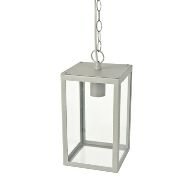 SAND WHITE PENDANT LUMINAIRE CELIA 1XE27 IP44 WITH CLEAR GLASS
