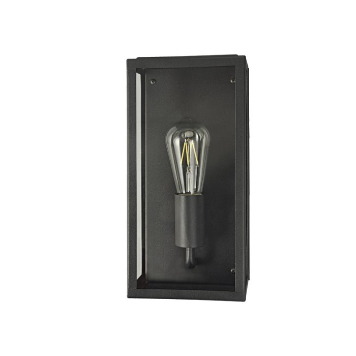 SAND BLACK WALL LUMINAIRE CELIA 1XE27 IP44 WITH CLEAR GLASS 