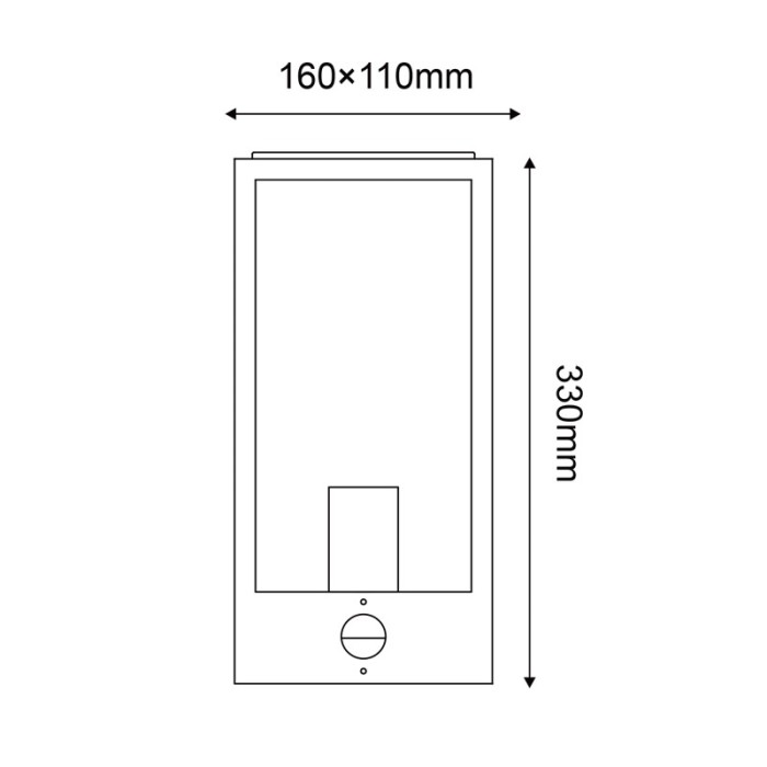 SAND WHITE WALL LUMINAIRE CELIA 1XE27 IP44 WITH CLEAR GLASS & PIR-LUX SENSOR 