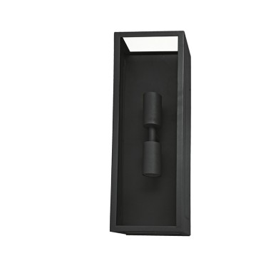 SAND BLACK WALL LUMINAIRE CELIA 2XE27 IP44 WITH CLEAR GLASS 