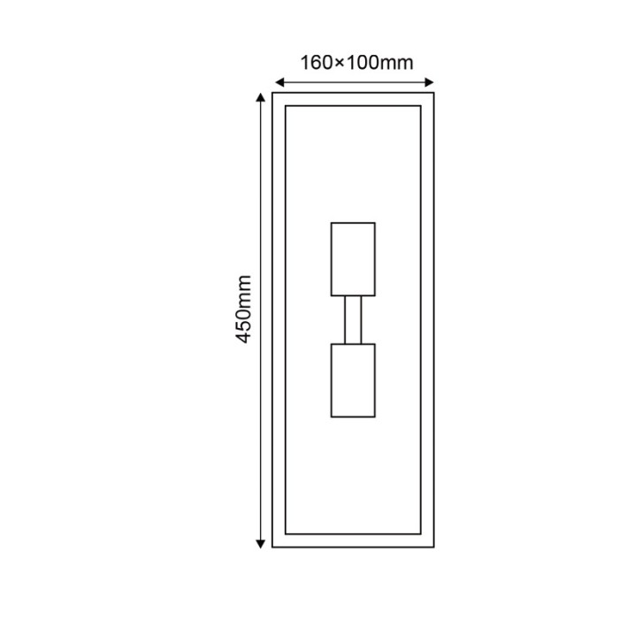CELIA - ΦΑΝΑΡΙ ΔΙΠΛΗ ΑΠΛΙΚΑ ΚΗΠΟΥ ΕΠΙΤΟΙΧΟ ΑΤΣΑΛΙΝΟ ΜΑΥΡΟ ΣΥΜΒΑΤΙΚΟ 1XE27 IP44 160x100x450mm