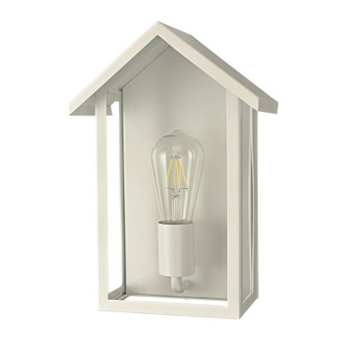 SAND WHITE WALL LUMINAIRE CELIA H 1XE27 IP44 WITH CLEAR GLASS
