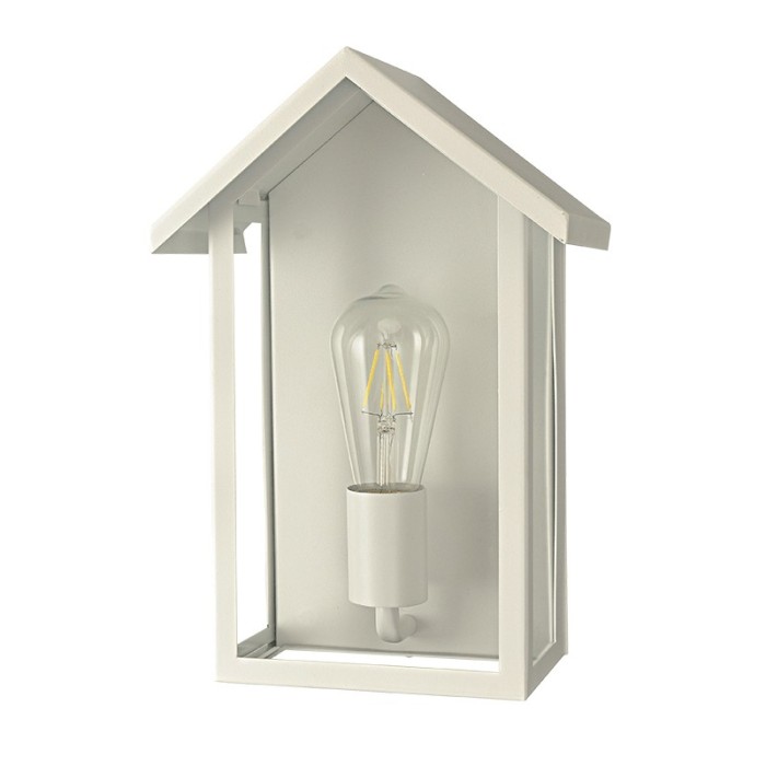 SAND WHITE WALL LUMINAIRE CELIA H 1XE27 IP44 WITH CLEAR GLASS