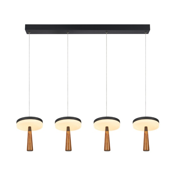 ASIAN-PENDANT LAMP*4 SAND BLACK ALUMINIUM LED SMD 42W CCT 2730LM IP20 965X164X1500MM