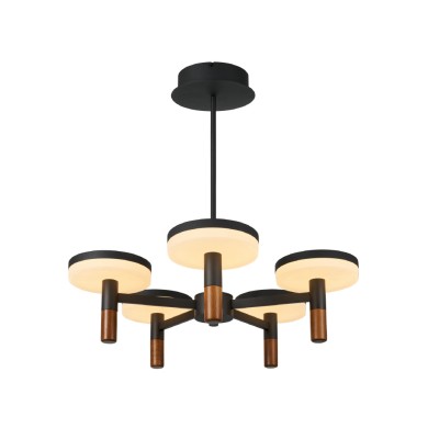 ASIAN-PENDANT LAMP*5 SAND BLACK ALUMINIUM LED SMD 52W CCT 3380LM IP20 600X330-1230MM