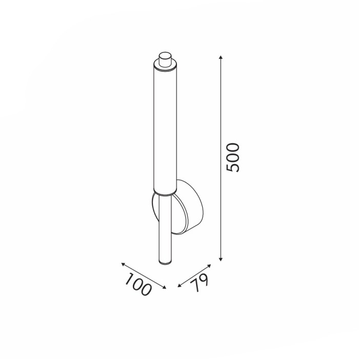 MYSTIQUE-ΦΩΤΙΣΤΙΚΟ ΕΠΙΤΟΙΧΟ ΚΑΦΕ ΑΛΟΥΜΙΝΙΟΥ LED SMD 11W CCT 660LM IP20 100X79X500MM