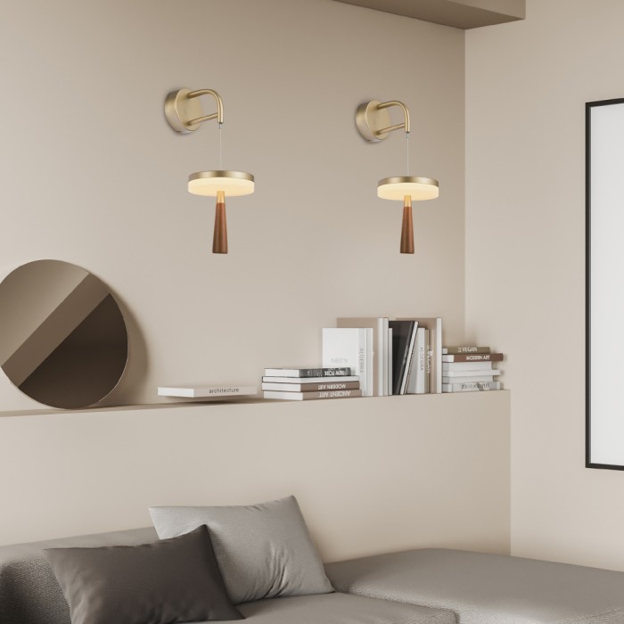 ASIAN-WALL LAMP GOLD ALUMINIUM LED SMD 11W CCT 715LM IP20 164X222X400-700MM
