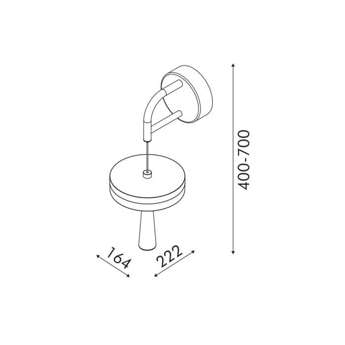 ASIAN-WALL LAMP GOLD ALUMINIUM LED SMD 11W CCT 715LM IP20 164X222X400-700MM
