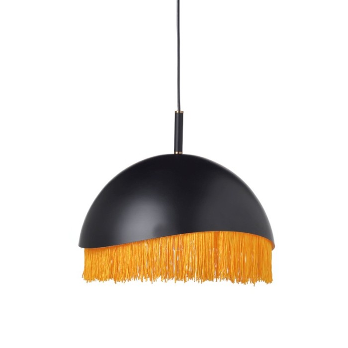 NETTO PENDANT L/F 1XE27 METAL BLACK/BRASS +THREAD Φ35ΧΗ100CM