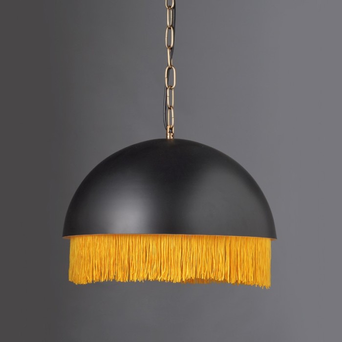 NETTO PENDANT L/F METAL BLACK /BRASS +THREAD Φ40ΧΗ100CM
