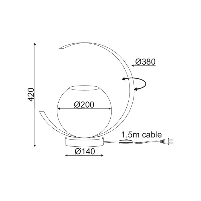 NETTO ΦΩΤΙΣΤΙΚΟ ΕΠΙΤΡΑΠΕΖΙΟ ΓΥΑΛΙΣΤΕΡΟ ΧΡΥΣΟ ΜΕΤΑΛΛΙΚΟ ΣΥΜΒΑΤΙΚΟ 1ΧΕ27 IP20 Φ140Χ420mm