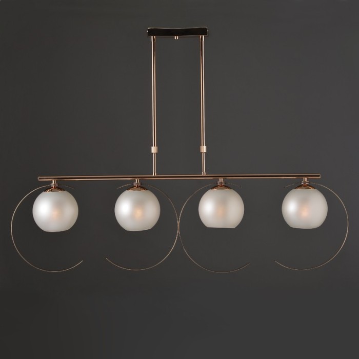 PENDANT L/F 4ΧΕ27 METALLIC GOLD + PERLE GLASS 107Χ15ΧΗ120CM IPARELLE