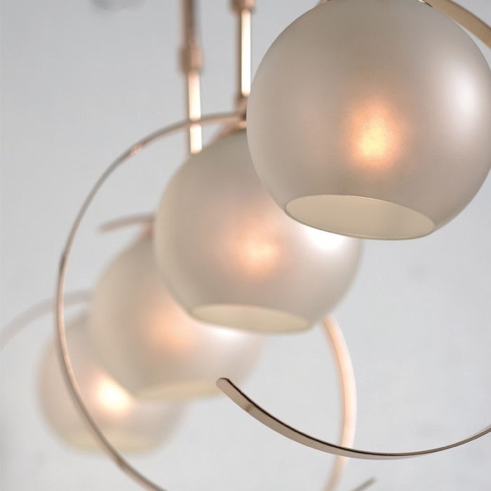 PENDANT L/F 4ΧΕ27 METALLIC GOLD + PERLE GLASS 107Χ15ΧΗ120CM IPARELLE