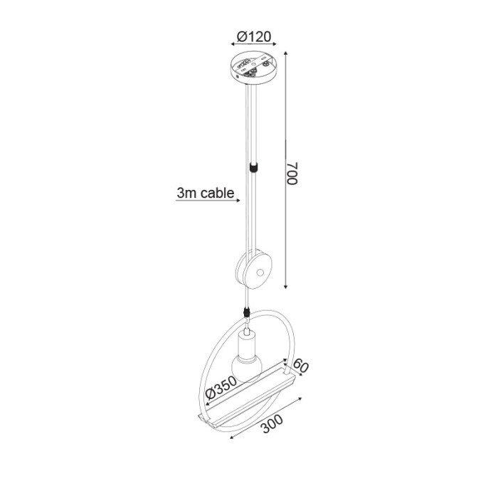NETTO ΦΩΤΙΣΤΙΚΟ ΚΡΕΜΑΣΤΟ ΜΑΥΡΟ ΜΑΤ ΜΕΤΑΛΛΙΚΟ ΣΥΜΒΑΤΙΚΟ 1ΧΕ27 IP20 300mm