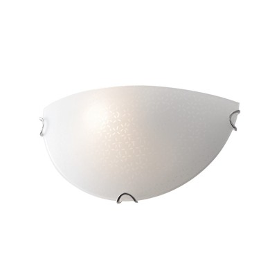 WALL MOUNTED 1XE27 WHITE GLASS MOTIVE+METAL 30Χ15Χ10CM SCILLA