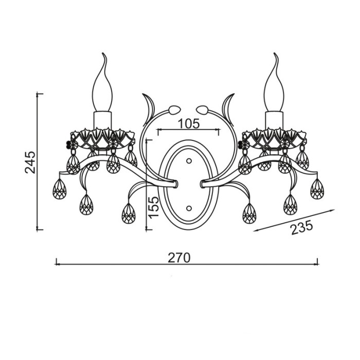 NETTO ΦΩΤΙΣΤΙΚΟ ΕΠΙΤΟΙΧΟ ΛΕΥΚΟ ΠΑΤΙΝΑ ΜΕΤΑΛΛΙΚΟ ΣΥΜΒΑΤΙΚΟ 2ΧΕ14 IP20 270Χ245mm