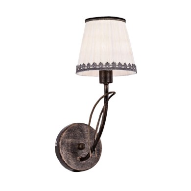 NETTO WALL MOUNTED 1XE14 METAL BROWN GOLD+BEIGE SHADE 14Χ36,5Χ22,5CM