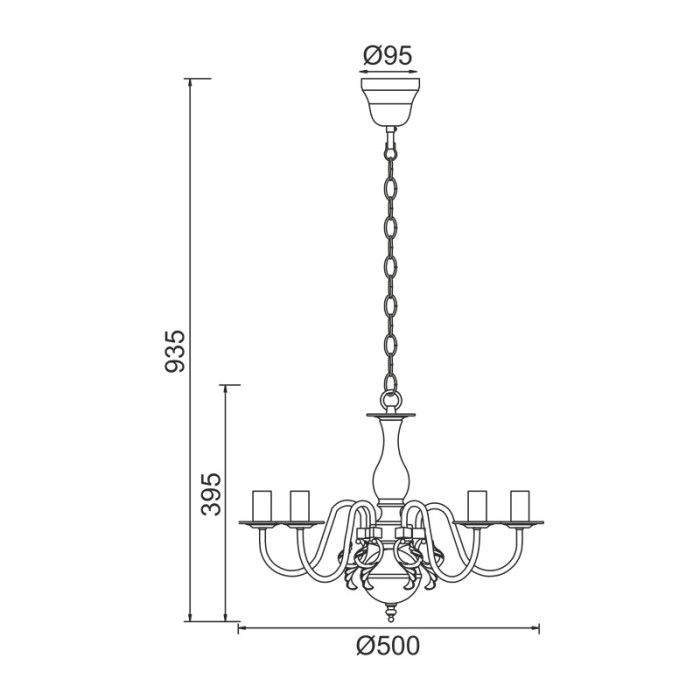 NETTO PENDANT 5XE14 METAL PATINΑ GOLD Φ50ΧH93,5CM VELVET