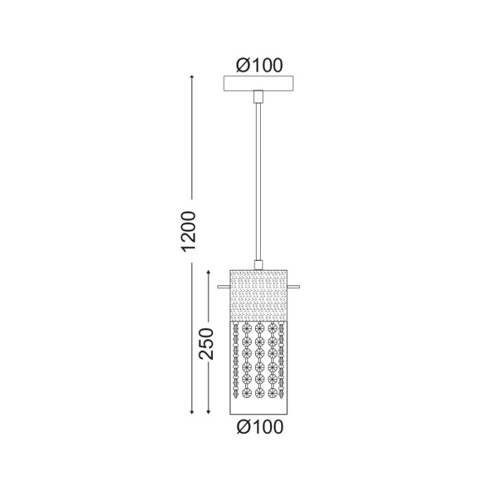 NETTO ΦΩΤΙΣΤΙΚΟ ΟΡΟΦΗΣ ΧΡΩΜΙΟ ΜΕΤΑΛΛΙΚΟ ΣΥΜΒΑΤΙΚΟ 1ΧΕ14 IP20 Φ100Χ1200mm