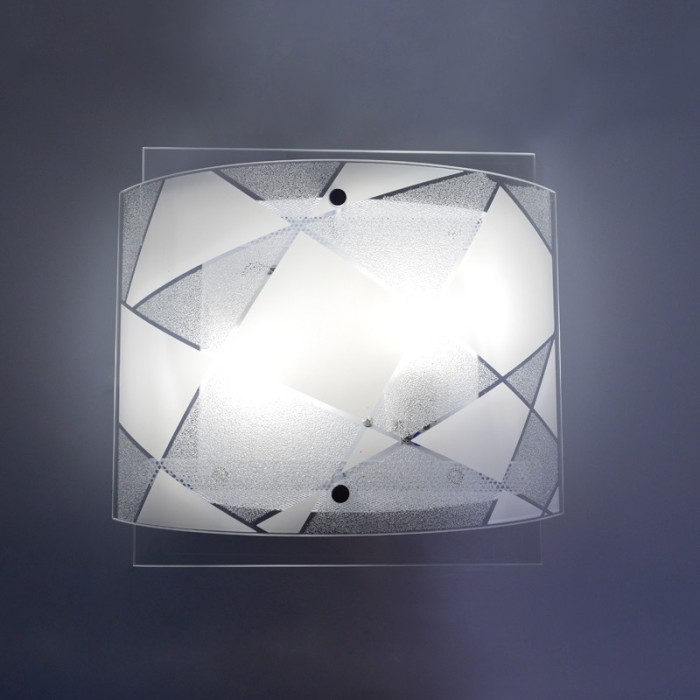 NETTO WALL MOUNTED/CEILING 2XE27 WHITE/CLEAR/CRYSTAL DOUBLE GLASS 31Χ29Χ10,8CM