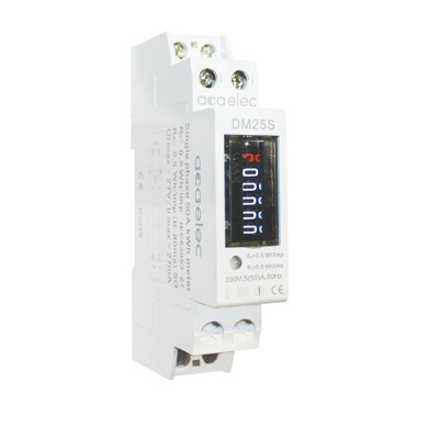DIN-RAIL ENERGY kWh METER ANALOG 1P 5(50)A 230VAC 5+1DIG. 1Μ 