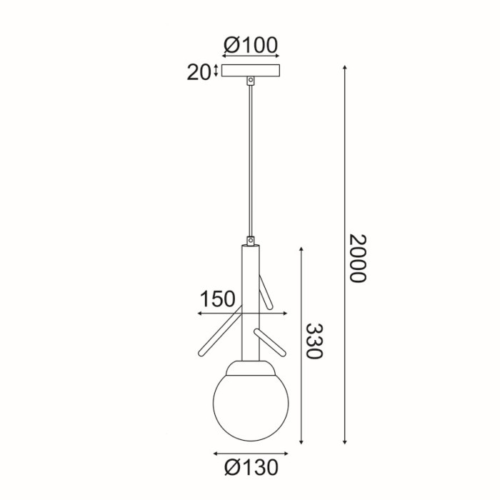 NETTO PENDANT LIGHTING 1ΧE14 FLORESTA WOOD+ WHITE GLASS D15XH200CM