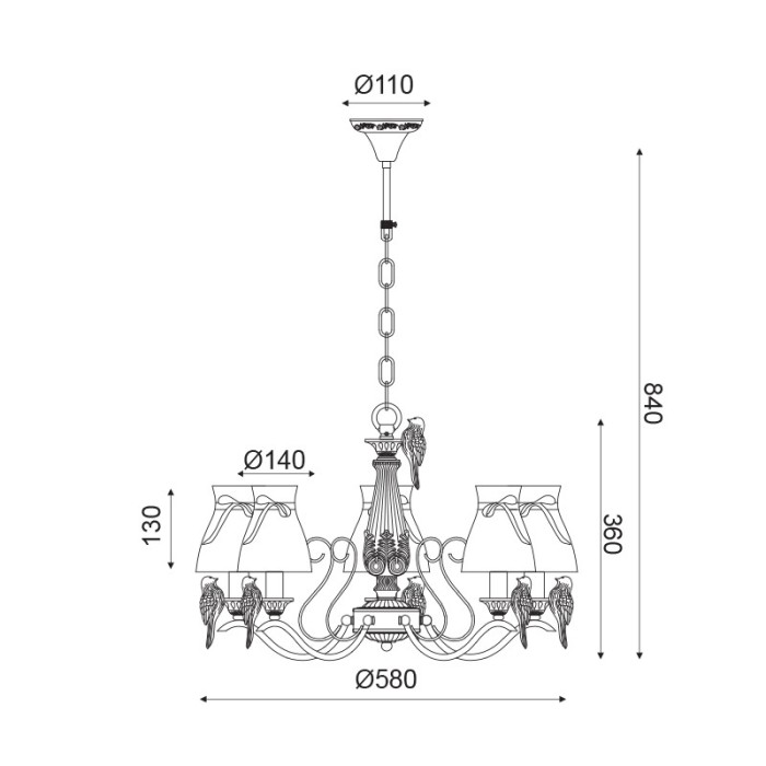 ΚΡΕΜ Φ/Σ 5ΧΕ14 ΜΕΤΑΛ ΛΕΥΚΟ-ΧΡΥΣΟ+ΛΕΥΚΟ ΑΜΠΑΖΟΥΡ Φ58ΧΗ84CM EKAVI