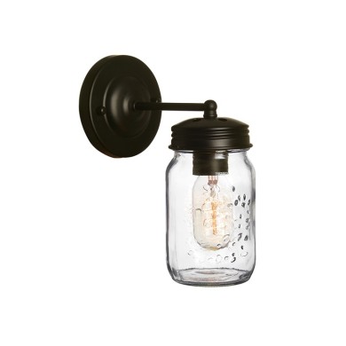 NETTO WALL LUMINAIR 1ΧΕ27 METAL BLACK+GLASS Φ10Χ18Χ22CM BERY