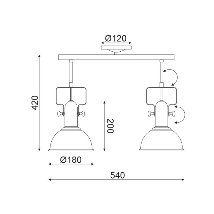NETTO ΦΩΤΙΣΤΙΚΟ ΟΡΟΦΗΣ ΣΚΟΥΡΙΑ ΣΚΟΥΡΟ ΚΑΦΕ ΜΕΤΑΛΛΙΚΟ ΣΥΜΒΑΤΙΚΟ 1ΧΕ27 IP20 Φ180Χ370mm