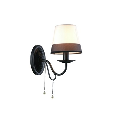 WALL LUMINAIRE 1ΧΕ14 METALLIC BLACK+ WHITEBLACK SHADE+ CRYSTAL 25Χ15Χ21CM MULAN